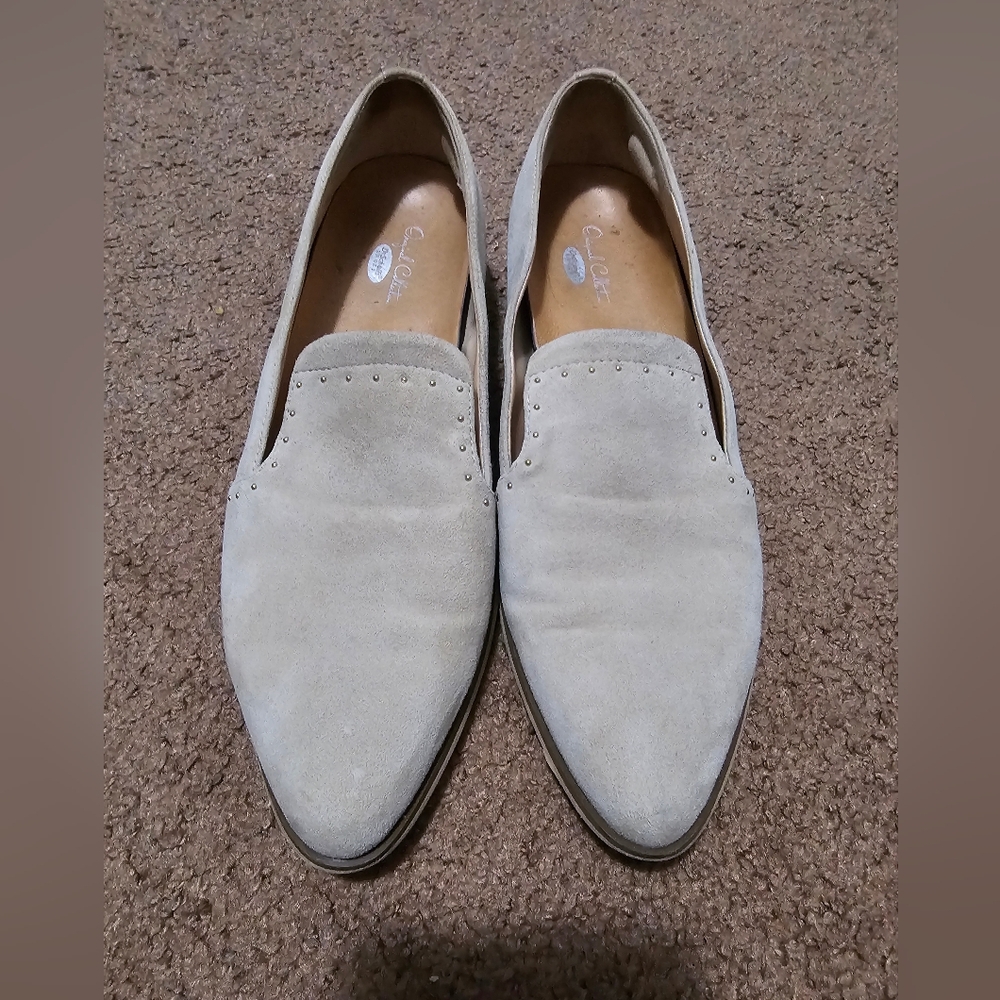 Dr. Scholl's Light Gray Suede Pointed Toe Loafers